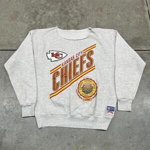 vintage kansas city chiefs grey national football league crewneck size large